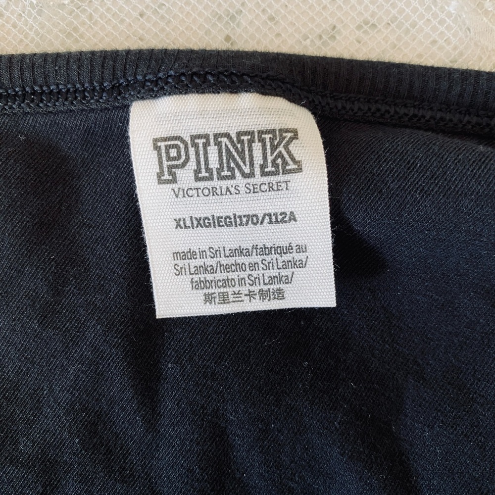 PINK Victoria's Secret Black Asymmetrical Crop Tank Top - Picture 3 of 3